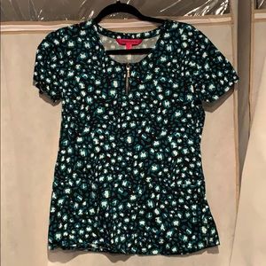 Cheetah print scrub top